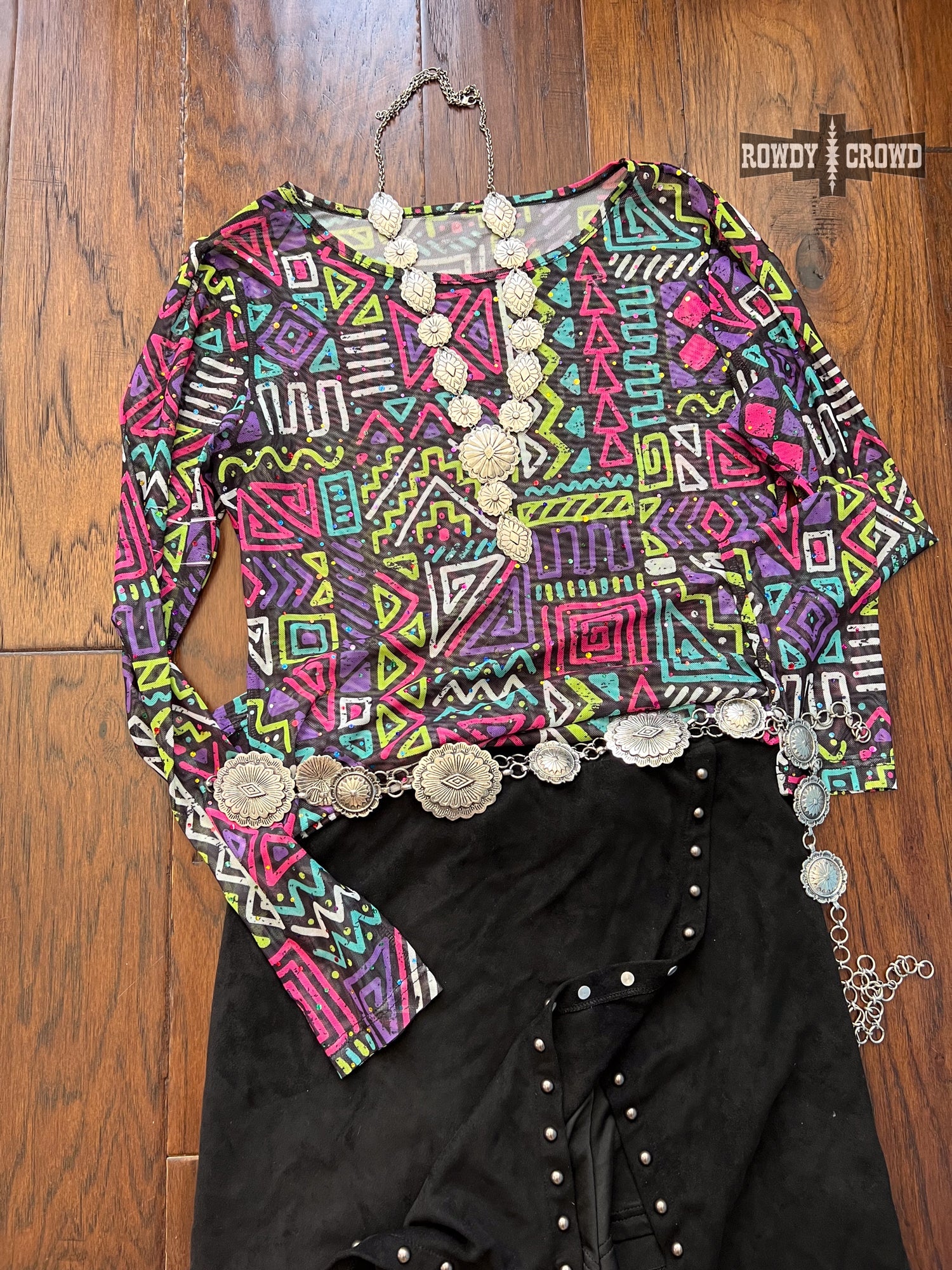 Spaced Out Mesh Top - Pistols 'n Petticoats - #westernboutique# - #westernfashion#