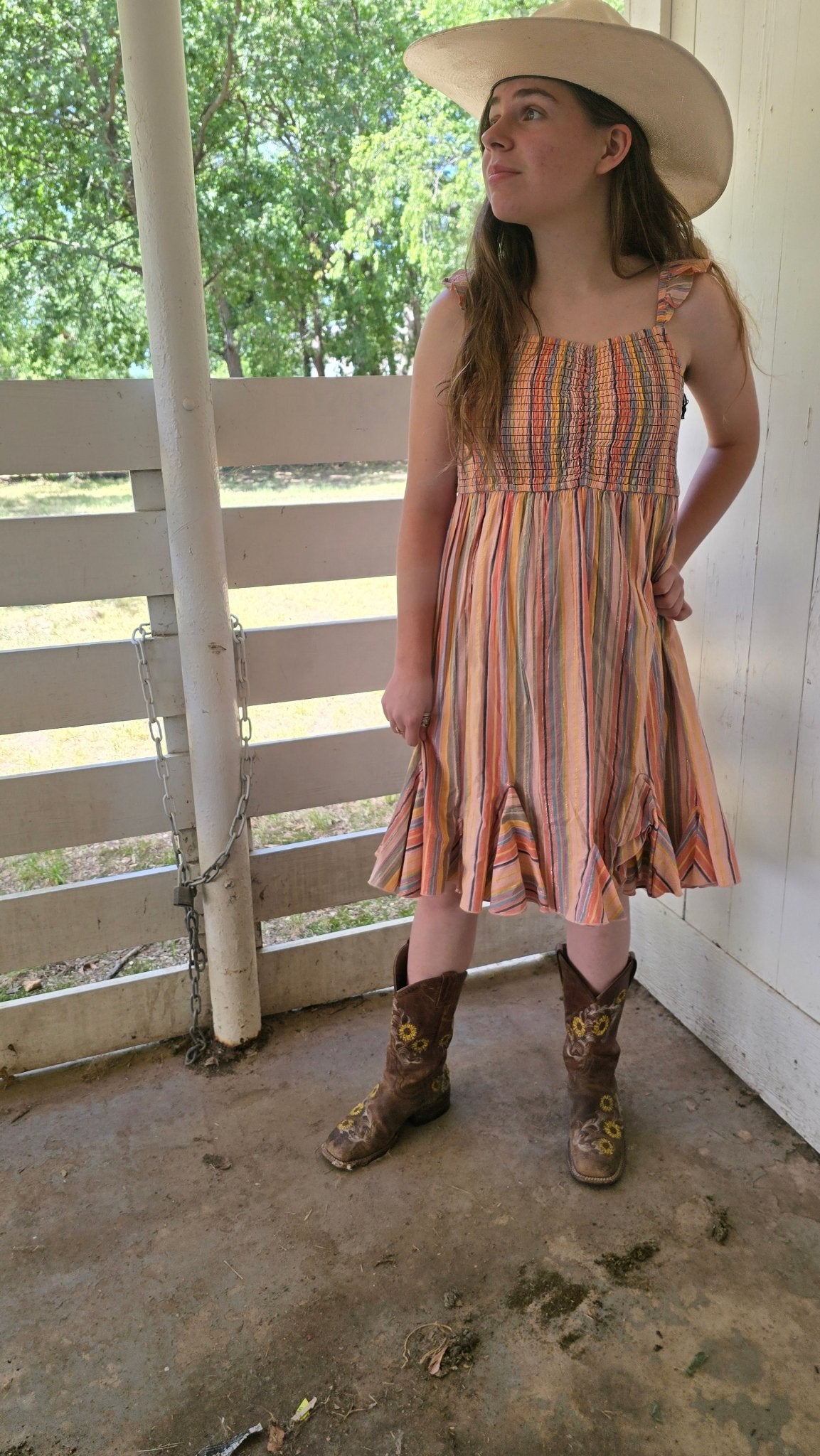 Stripped dress - Pistols 'n Petticoats - western boutique - womens western wear - western wear womens