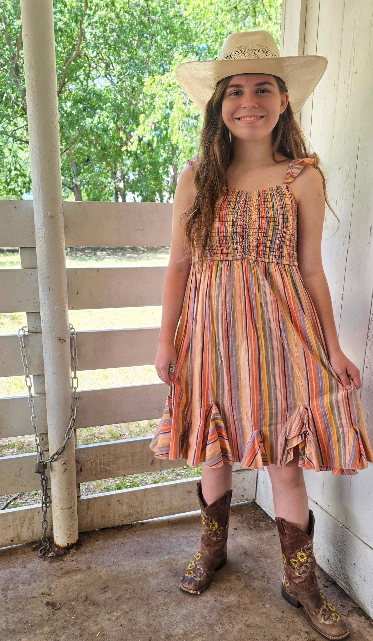Stripped dress - Pistols 'n Petticoats - western boutique - womens western wear - western wear womens