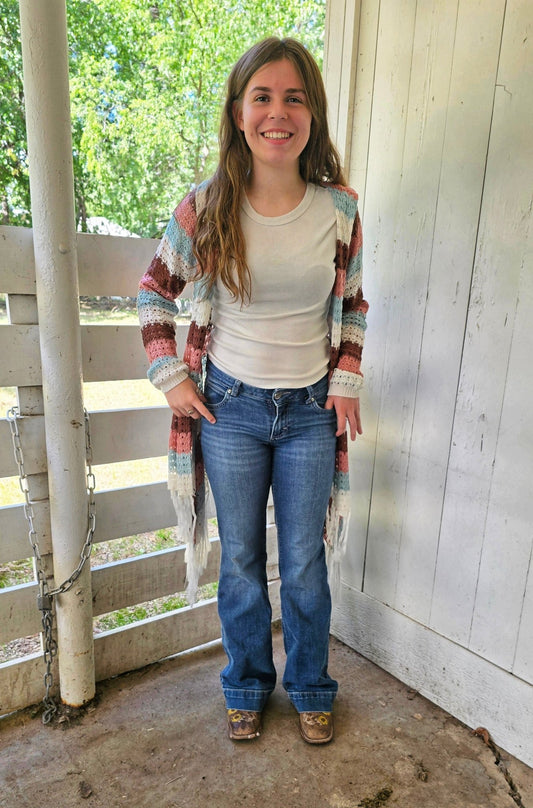 Stripped Duster - Pistols 'n Petticoats - western boutique - womens western wear - western wear womens