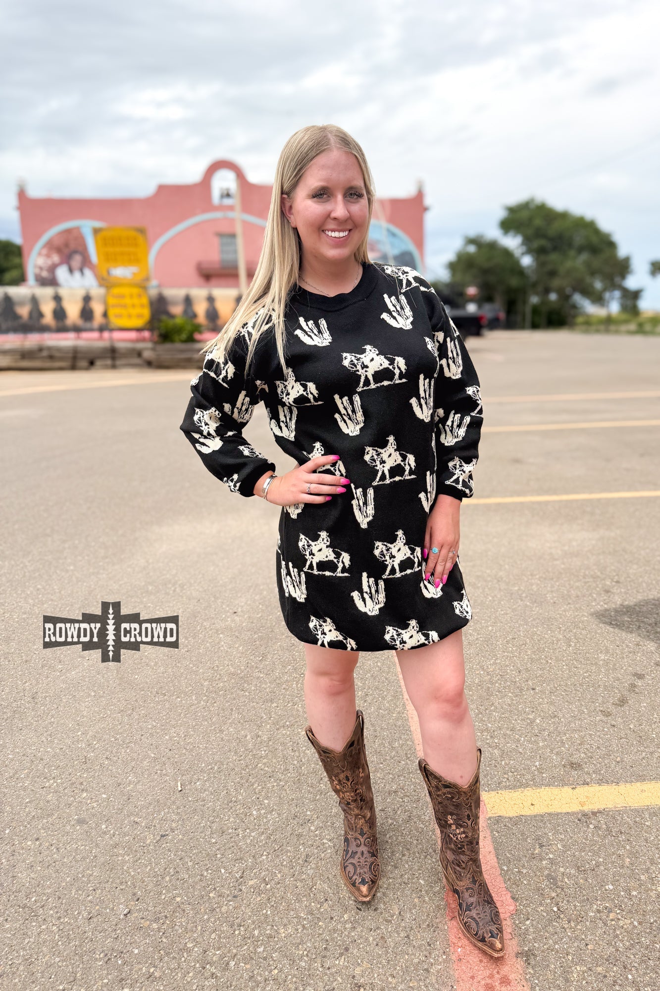 Sweet Saguaro Sweater Dress - Pistols 'n Petticoats - western boutique - womens western wear - western wear womens