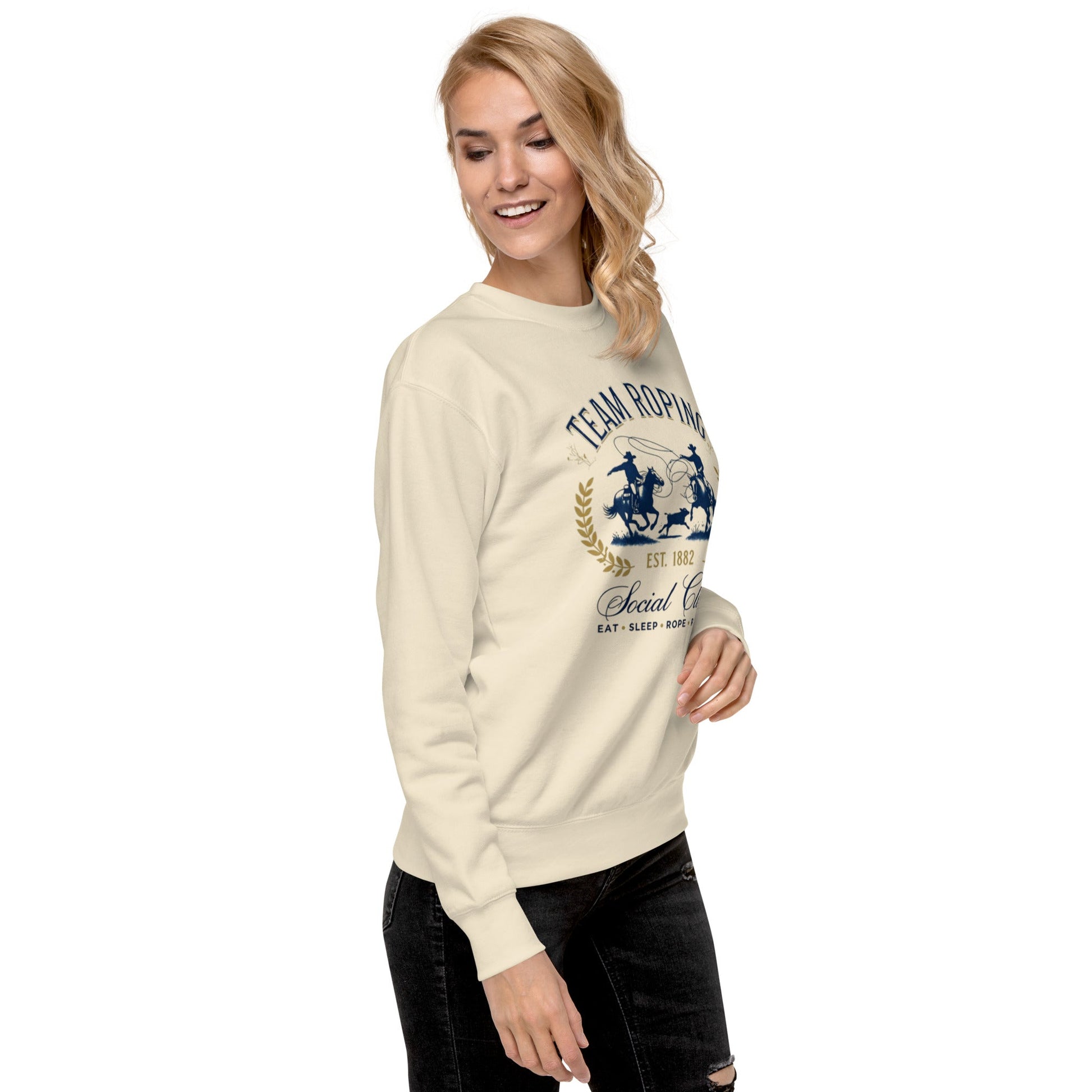 Team Roping Unisex Premium Sweatshirt - Pistols 'n Petticoats - #westernboutique# - #westernfashion#