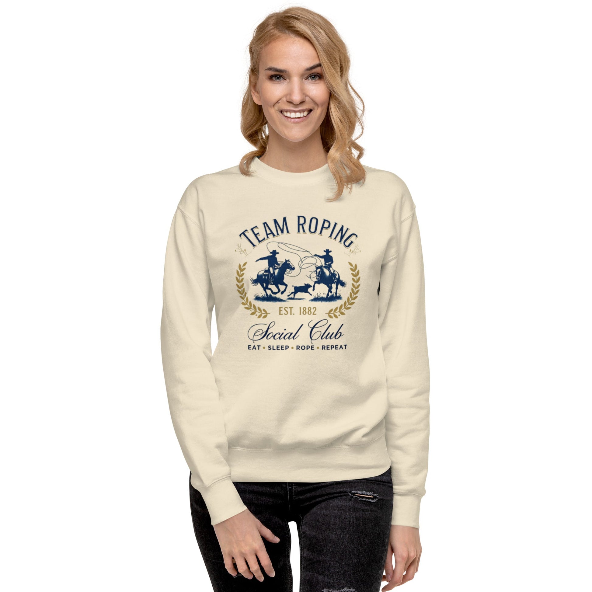 Team Roping Unisex Premium Sweatshirt - Pistols 'n Petticoats - #westernboutique# - #westernfashion#
