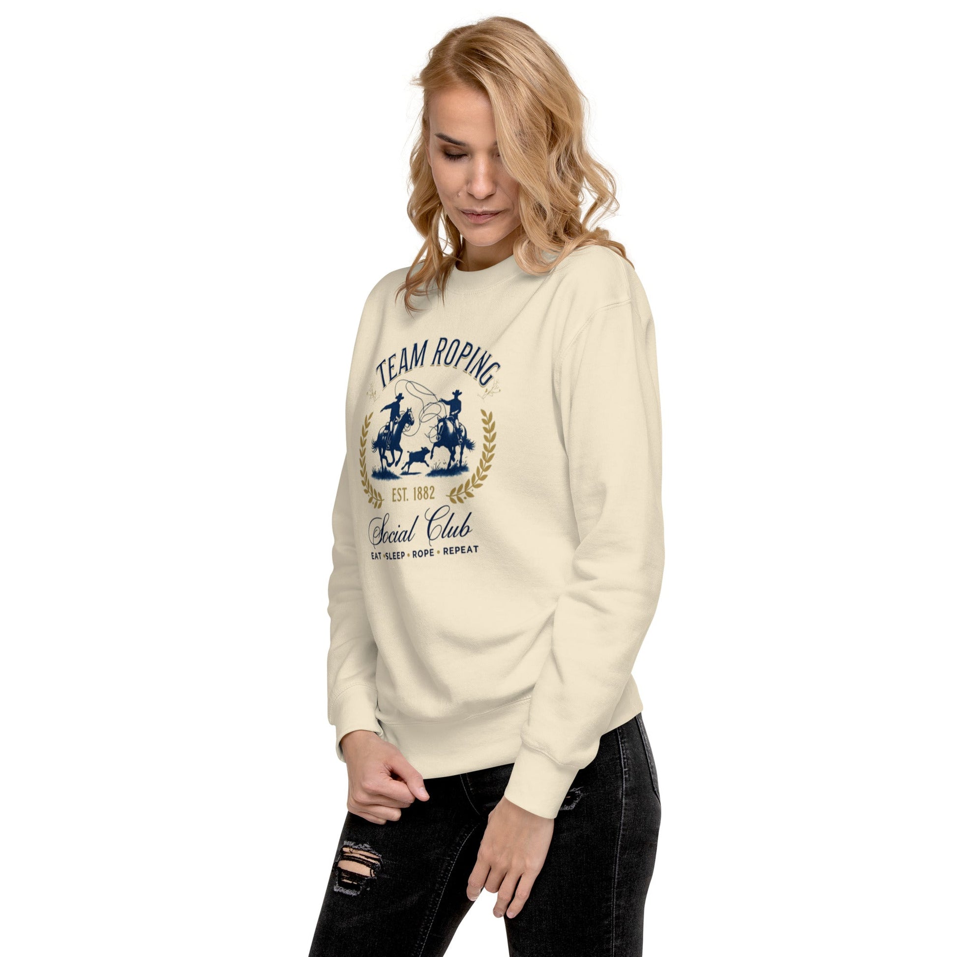 Team Roping Unisex Premium Sweatshirt - Pistols 'n Petticoats - #westernboutique# - #westernfashion#