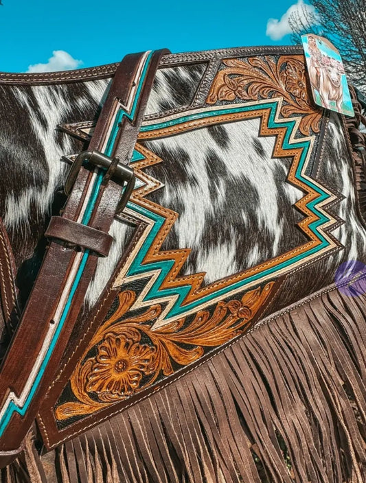 The Zigg Adjustable Cowhide Tooled Purse - Pistols 'n Petticoats - #westernboutique# - #westernfashion#