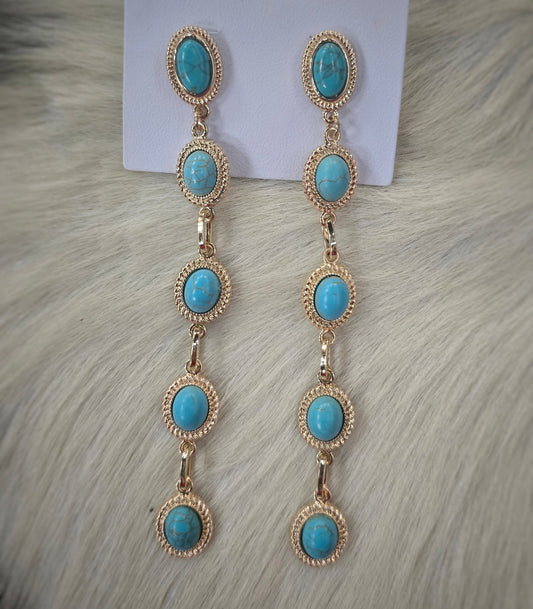 Turquoise Dangles - Pistols 'n Petticoats - #westernboutique# - #westernfashion#