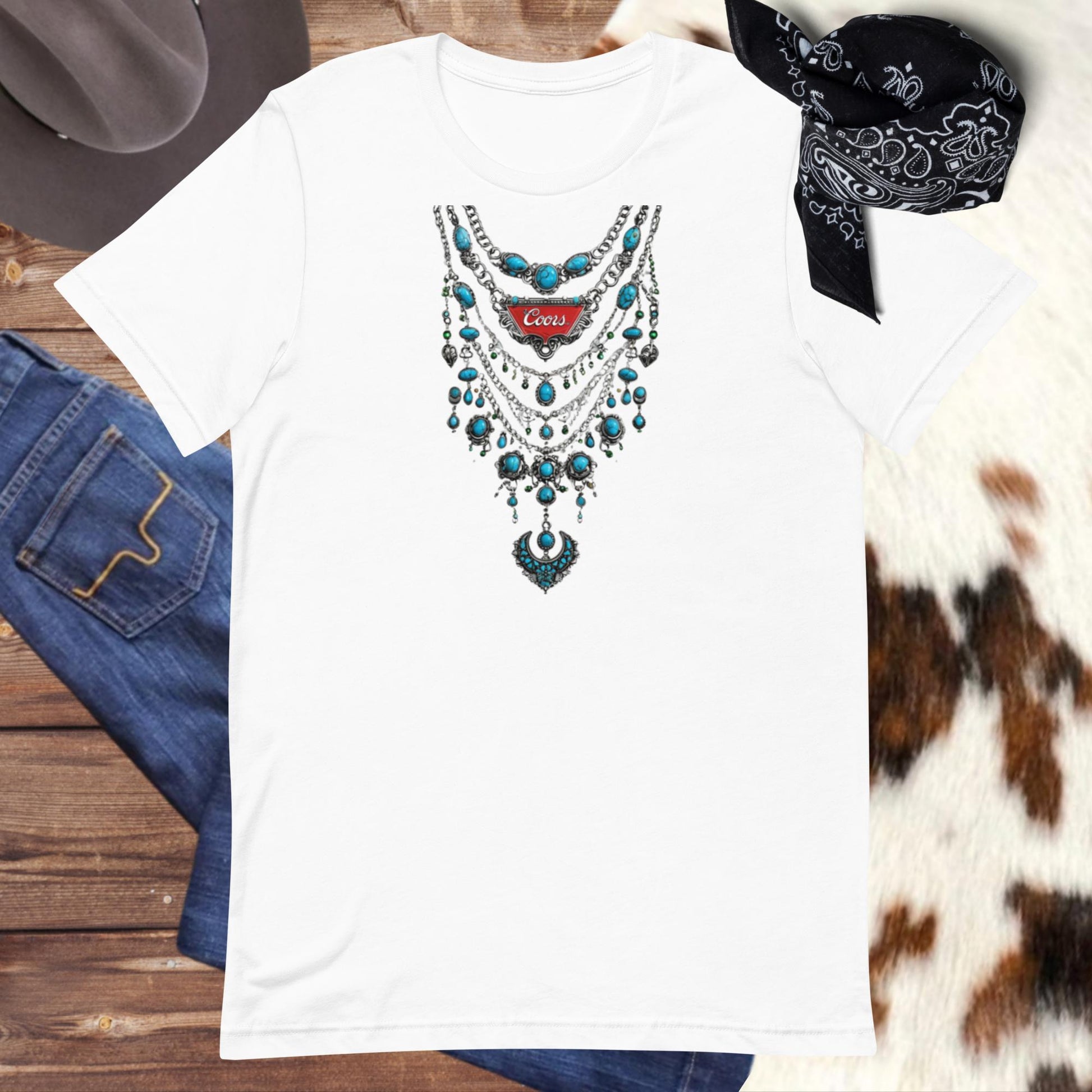 Turquoise Necklace Tee Unisex t-shirt - Pistols 'n Petticoats - #westernboutique# - #westernfashion#