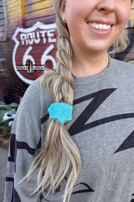 Turquoise Rock Ponytail Holder - Pistols 'n Petticoats - #westernboutique# - #westernfashion#