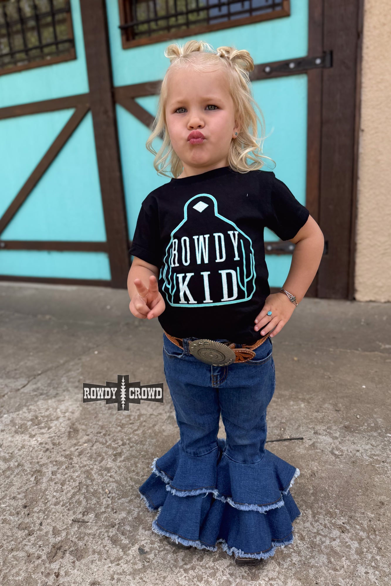 TURQUOISE - Rowdy Kid Tee - Pistols 'n Petticoats - #westernboutique# - #westernfashion#