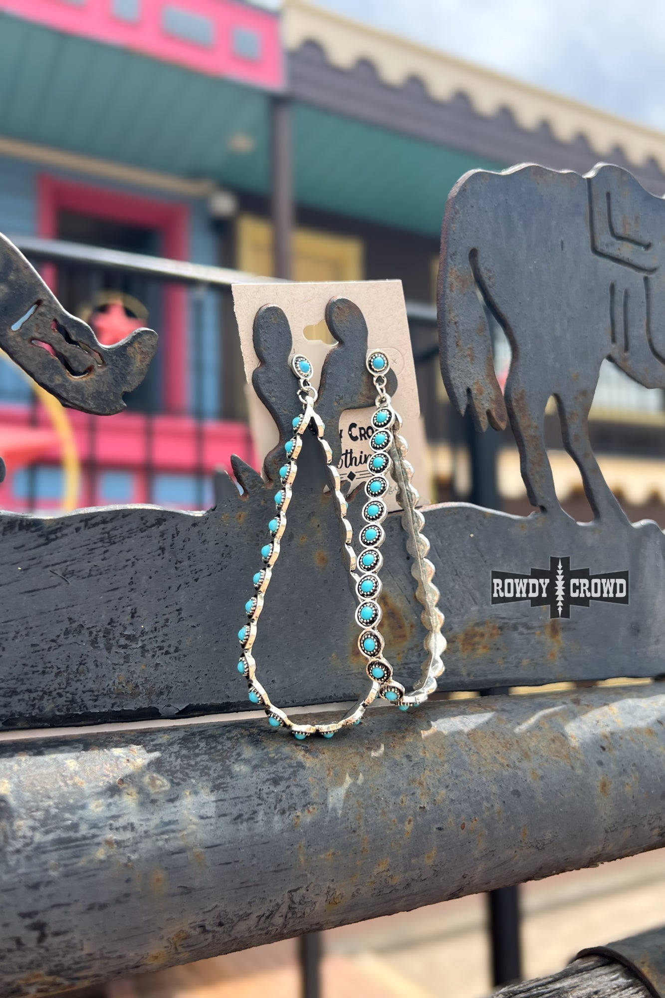 Turquoise West Hoops - Pistols 'n Petticoats - western boutique - womens western wear - western wear womens
