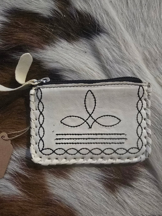 White leather coin purse - Pistols 'n Petticoats - western boutique - womens western wear - western wear womens