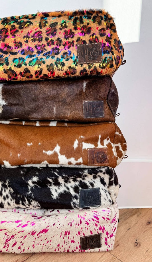 XI Cowhide Western Toiletry Hair Tools Bag Makeup Travel - western toiletry bag - Pistols 'n Petticoats - #westernboutique# - #westernfashion#