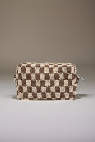 Zenana Checkered Pattern Knitted Cosmetic Pouch - Pistols 'n Petticoats - #westernboutique# - #westernfashion#